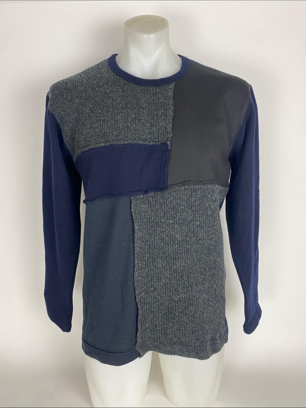 Comme Des Garcons Shirt Patchwork Wool Sweater Men’s Size Medium